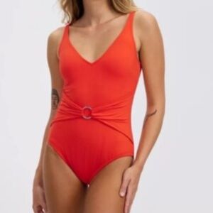 Ellen Tracy Vibrant Red One Piece